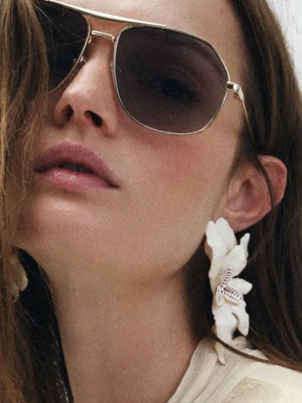 ZARA MAXI FAN FLOWER EARRINGS